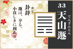 【易占い】33, 天山遯(てんざんとん)の卦辞の読み解き方や意味(大像)や爻(小像)を徹底解説!
