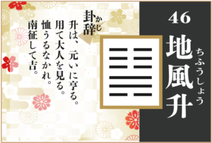 【易占い】46, 地風升(ちふうしょう)の卦辞の読み解き方や意味(大像)や爻(小像)を徹底解説!