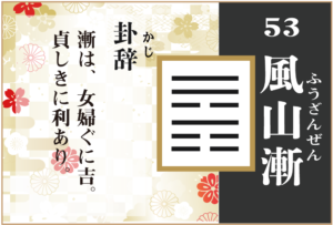 【易占い】53, 風山漸(ふうざんぜん)の卦辞の読み解き方や意味(大像)や爻(小像)を徹底解説!
