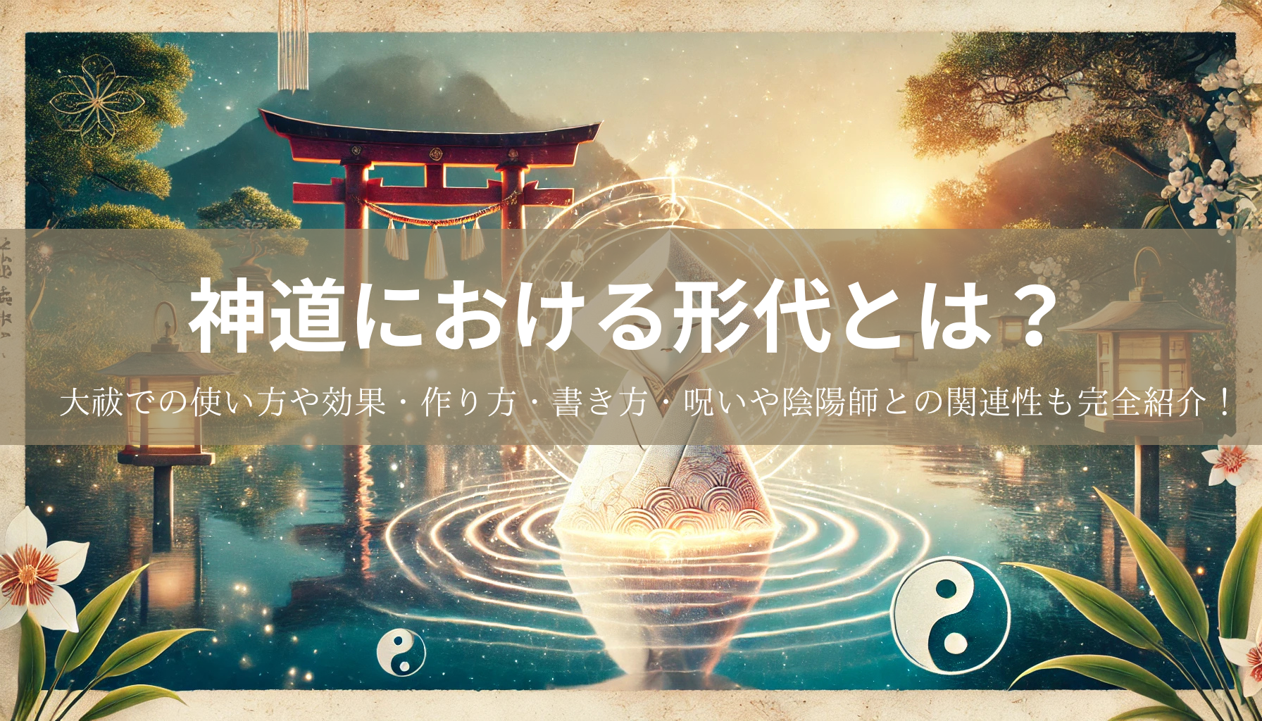 神道における形代とは？大祓での使い方や効果・作り方・書き方・呪いや陰陽師との関連性も完全紹介！