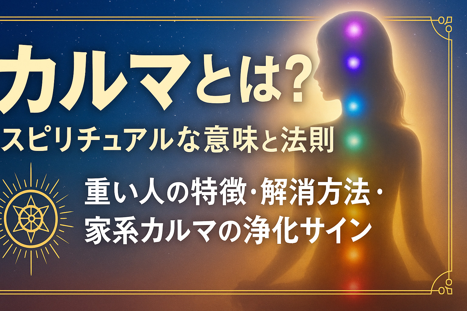 カルマとは?スピリチュアルな意味と法則|重い人の特徴・解消方法・家系カルマの浄化サイン | 無料占いfushimi