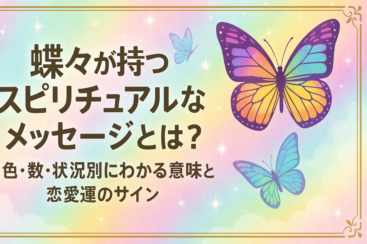 蝶々が持つスピリチュアルなメッセージとは？色・数・状況別にわかる意味と恋愛運のサイン