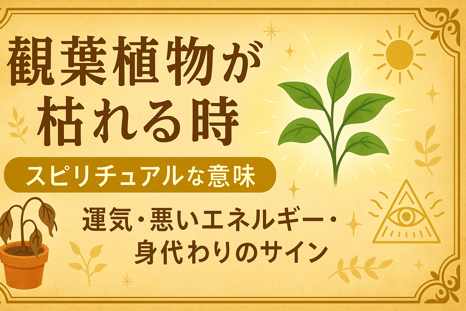 観葉植物が枯れる時のスピリチュアルな意味｜運気・悪いエネルギー・身代わりのサイン