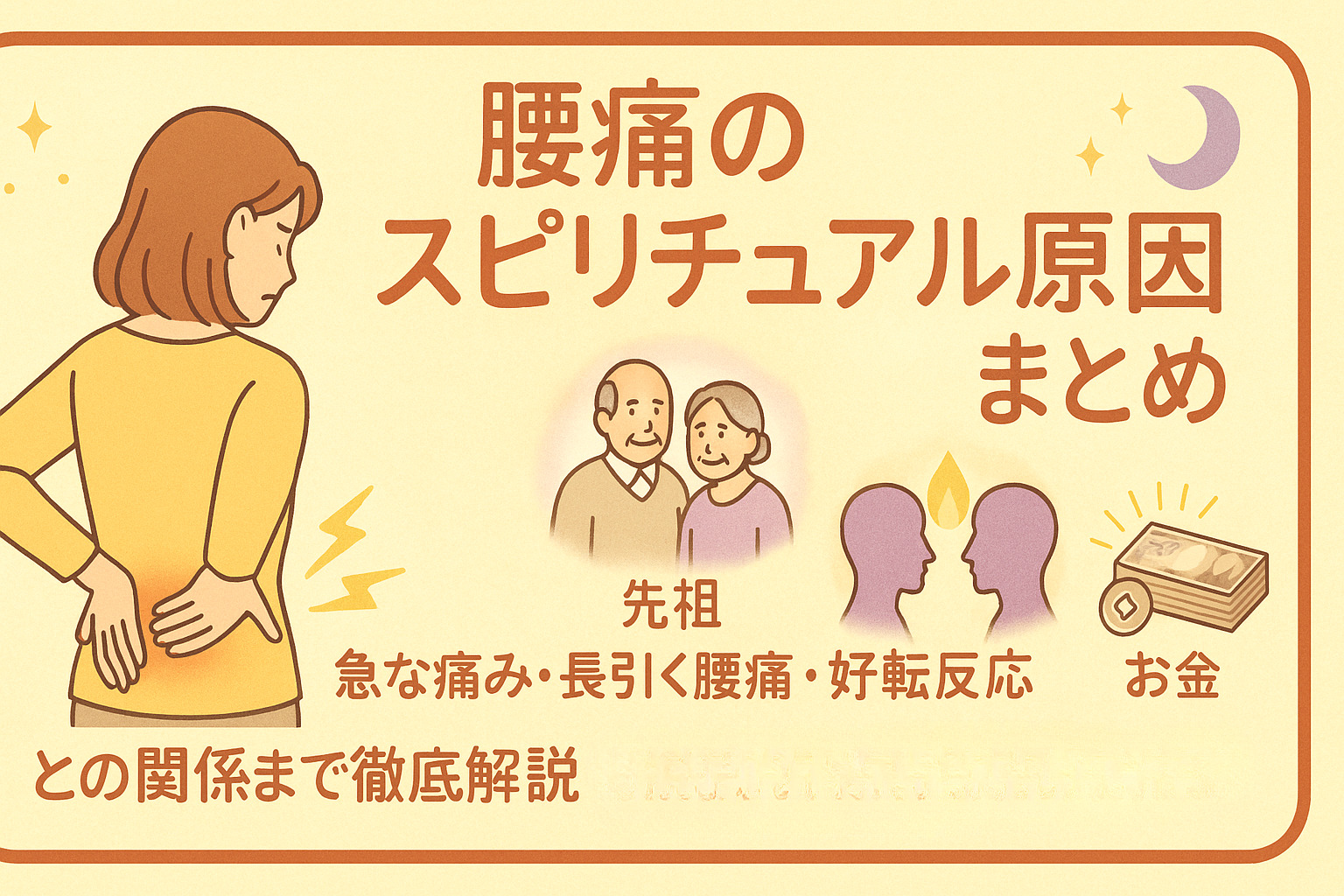 腰痛のスピリチュアル原因まとめ｜急な痛み・長引く腰痛・好転反応・先祖・ツインレイ・お金との関係まで徹底解説
