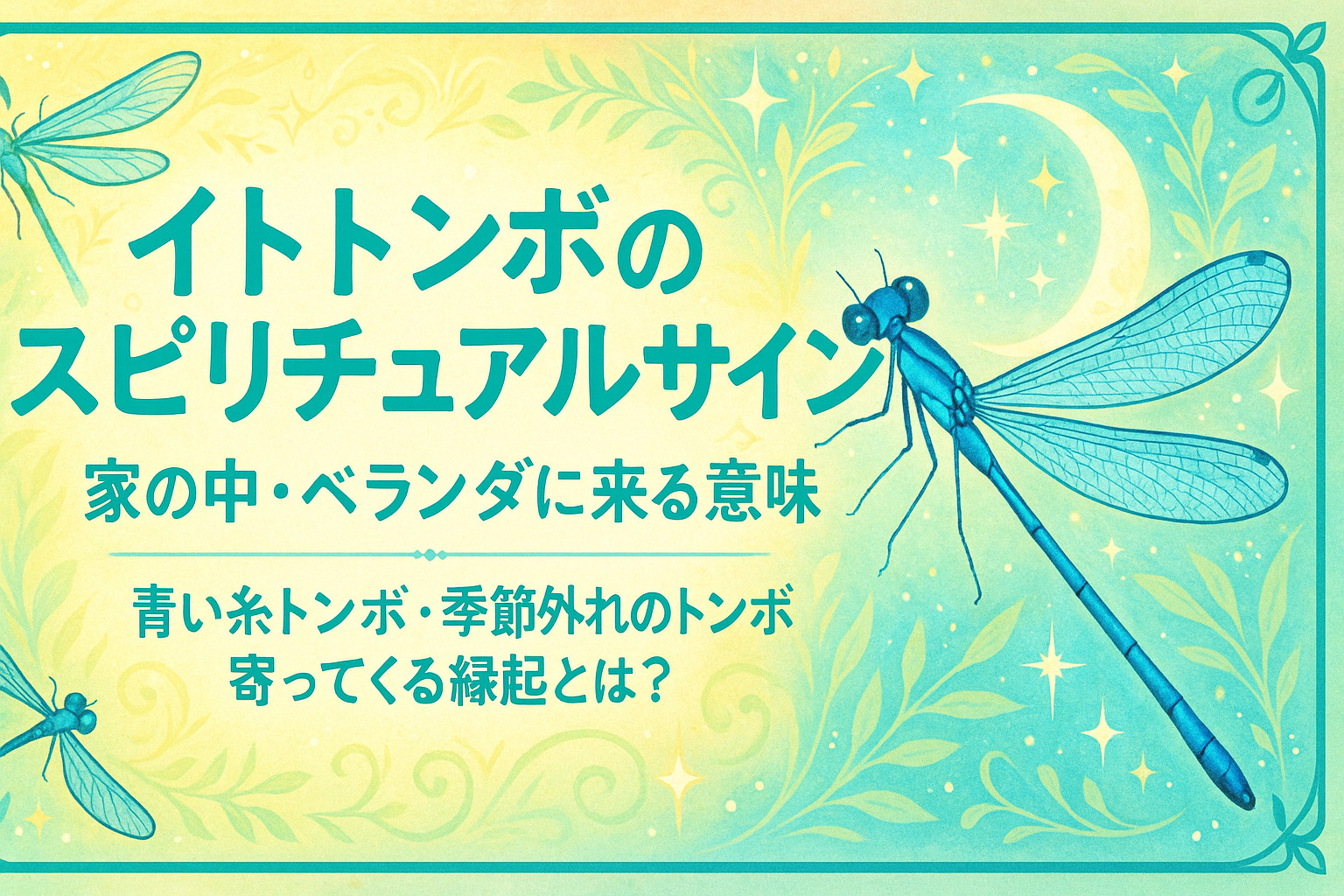 【イトトンボのスピリチュアルサイン】家の中・ベランダに来る意味｜青い糸トンボ・季節外れのトンボが寄ってくる縁起とは？
