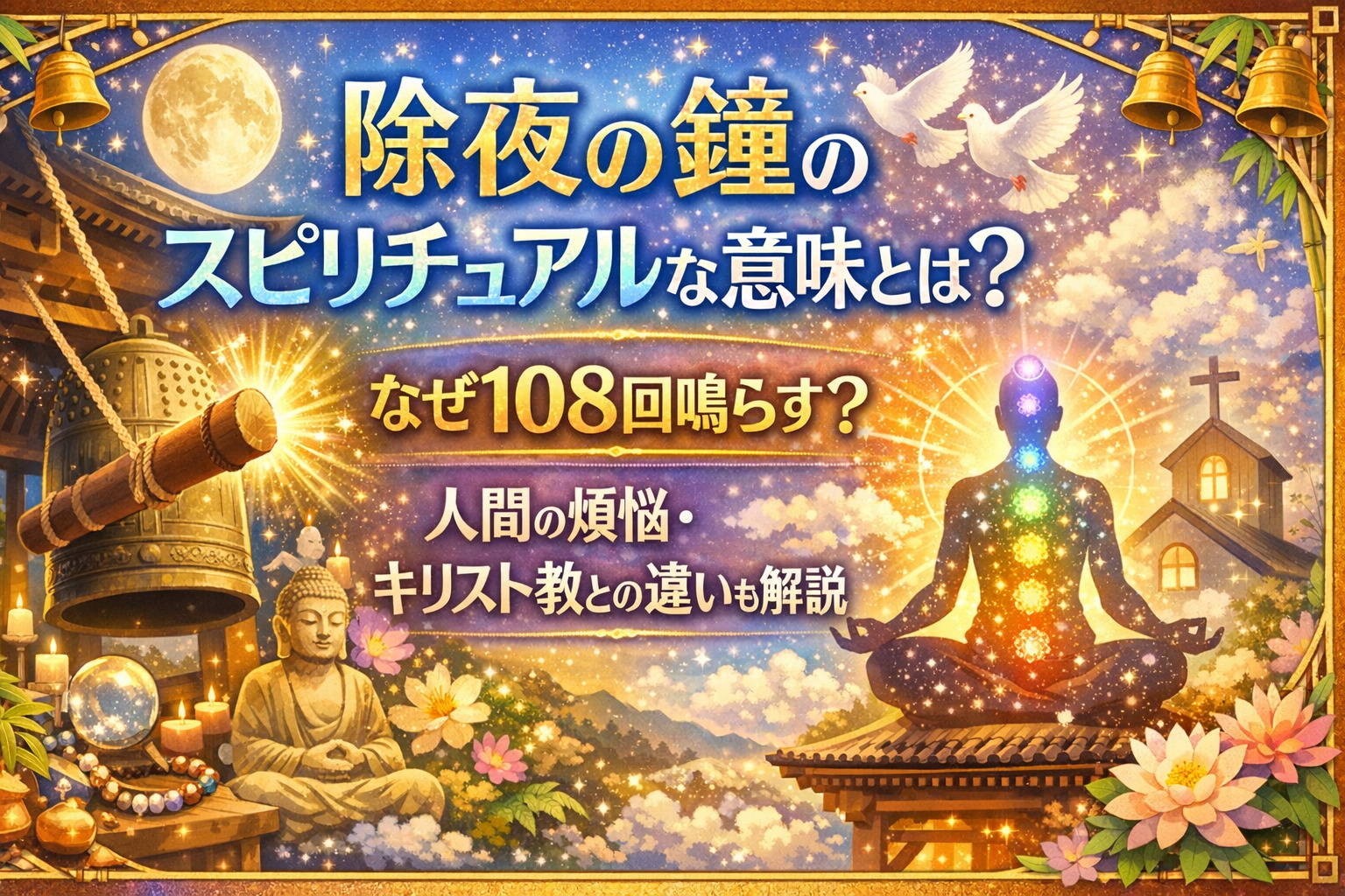 除夜の鐘のスピリチュアルな意味とは？なぜ108回鳴らす？人間の煩悩・キリスト教との違いも解説